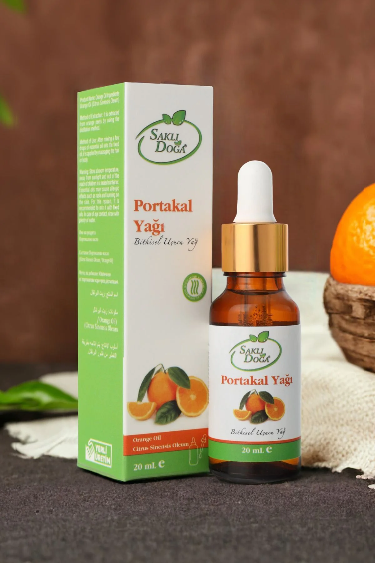 Saklı Doğa Portakal Yağı - %100 Doğal ve Katkısız Bitkisel Uçucu Yağ 20 ml