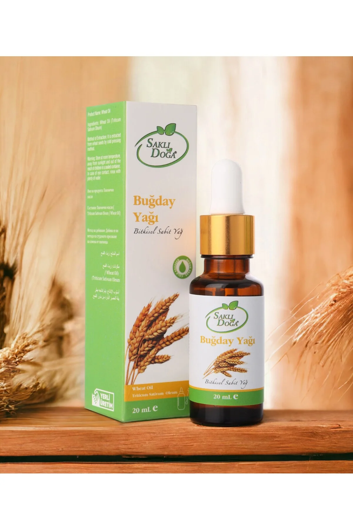 Saklı Doğa Soğuk Sıkım Buğday Yağı - %100 Doğal ve Katkısız 20 ml